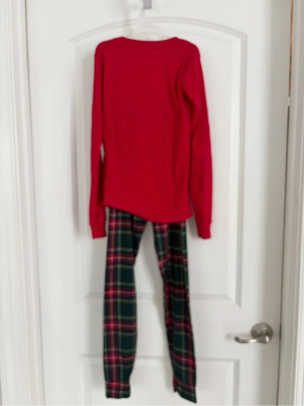 Holiday Pajama Set with Green Plaid Pants